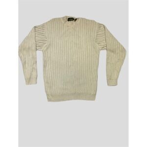 Timberland Ribbed Knit Cotton Crew Neck Pullover Sweater Beige Men's Size M
